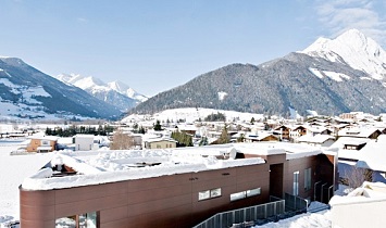 View - in the background, the Design apartments, with the picturesque Virgental valley opening up beyond